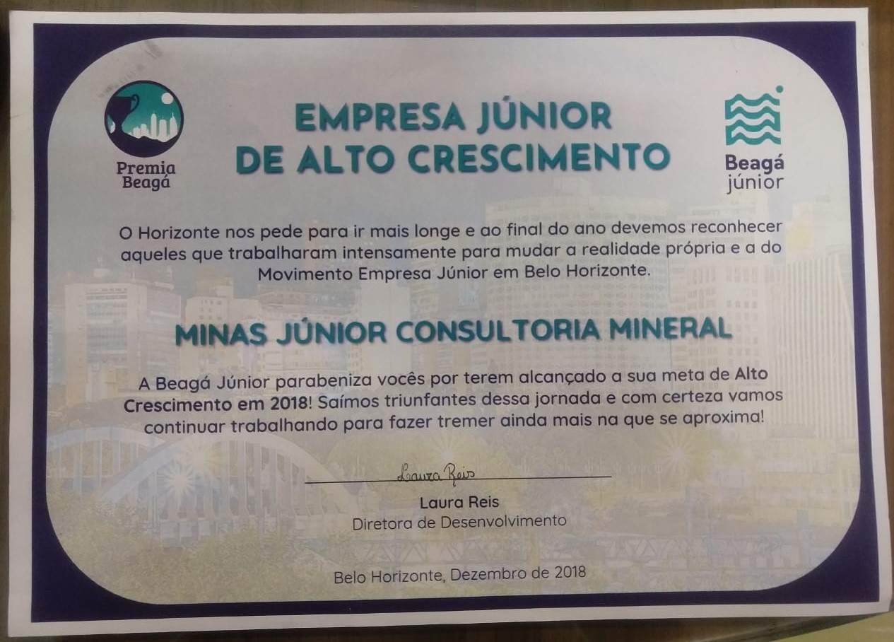 certificado que atesta alto crescimento