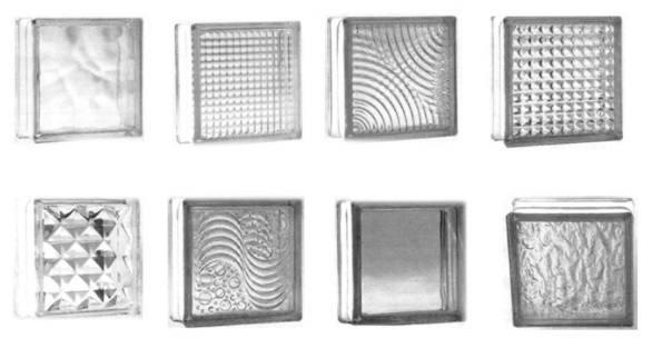 oito blocos quadrados de vidro