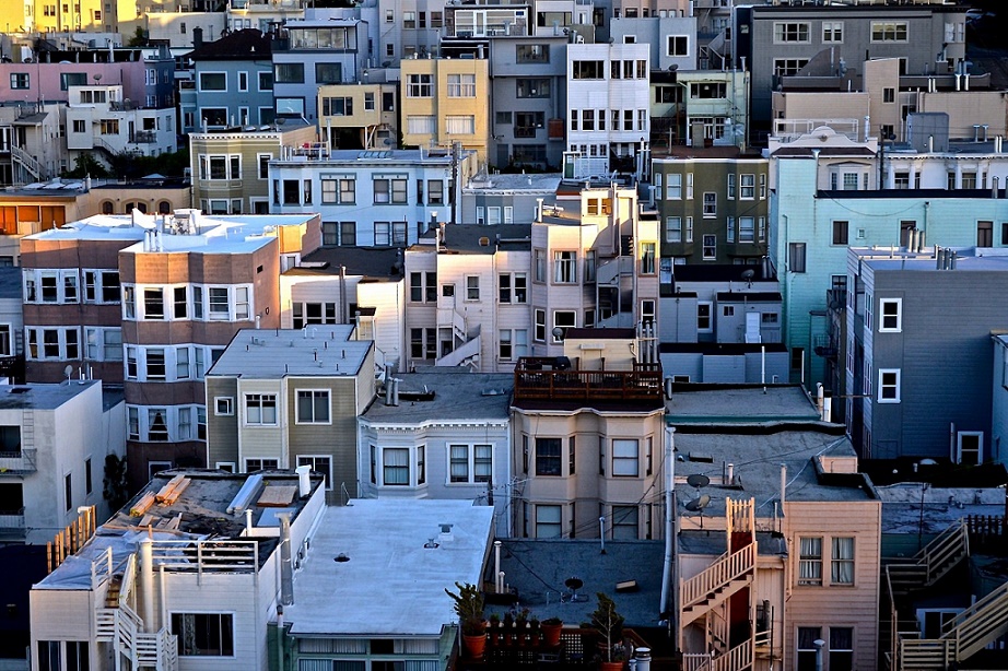 vista panorâmica de um conjunto de casas