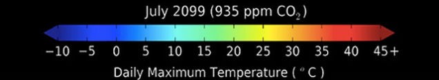 Escala de temperatura para o gráfico acima.