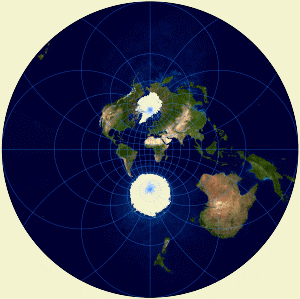 Figura 3. Mapa construído por projeção estereográfica.