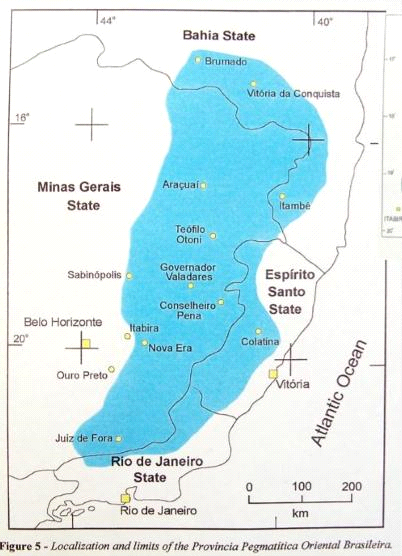 Localização dos pegmatitos, possível futuro da mineração brasileira