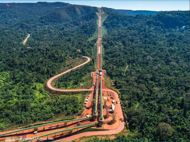 Esteira de beneficiamento em Carajás.